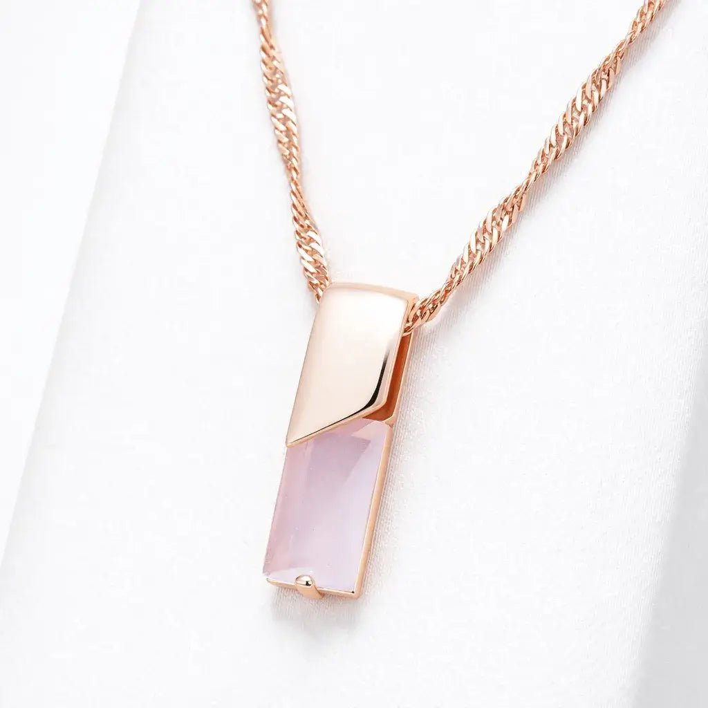 Alvora Elixson – Seraphis | Rose Gold Pink Natural Zircon Pendant