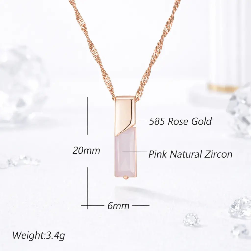 Alvora Elixson – Seraphis | Rose Gold Pink Natural Zircon Pendant