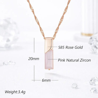 Alvora Elixson – Seraphis | Rose Gold Pink Natural Zircon Pendant