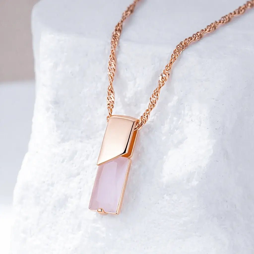 Alvora Elixson – Seraphis | Rose Gold Pink Natural Zircon Pendant