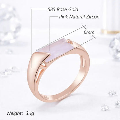 Alvora Elixson – Seraphis | Pink Natural Zircon Rose Gold Ring