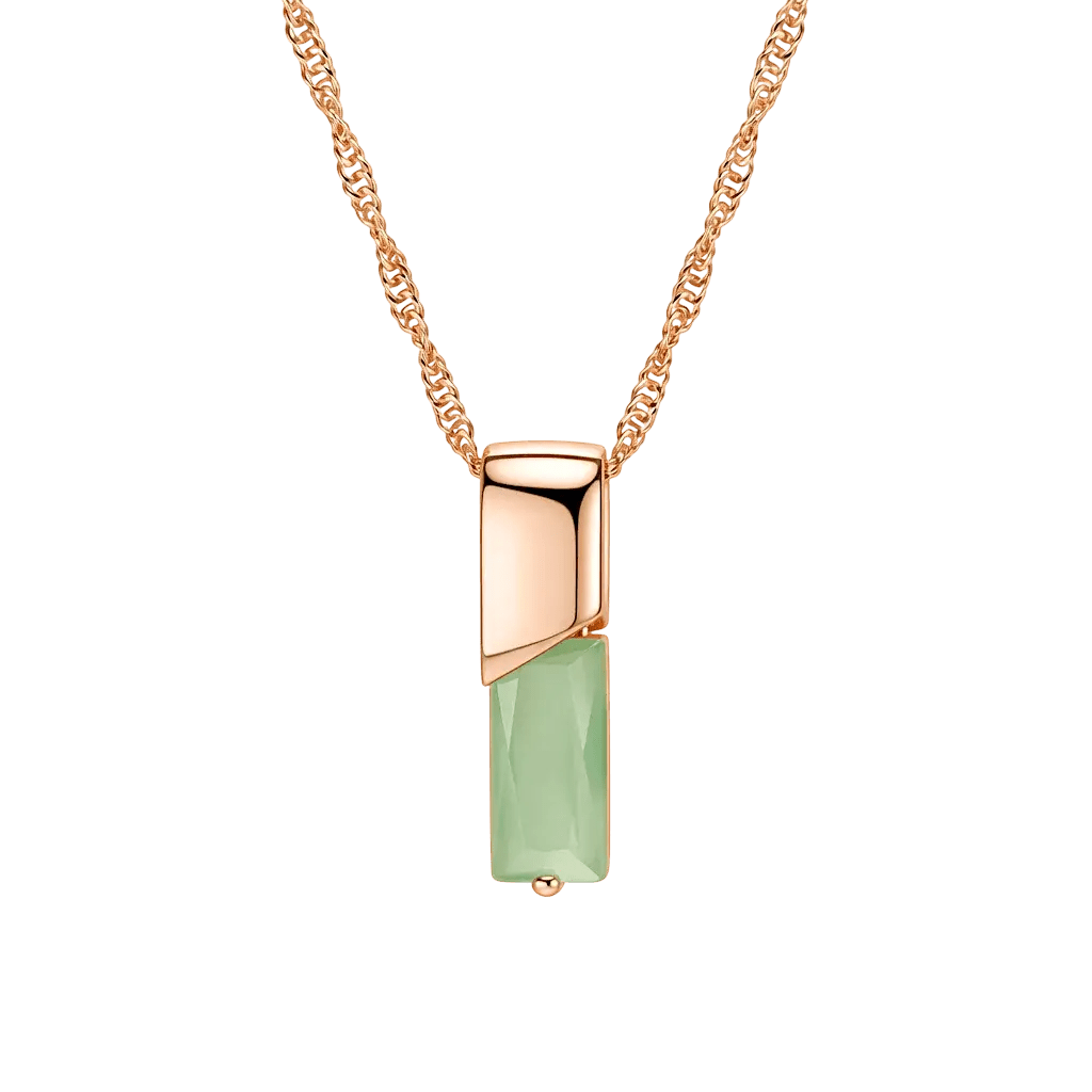 Alvora Elixson – Virentis | Green Zircon Rose Gold Minimal Pendant