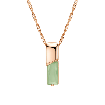 Alvora Elixson – Virentis | Green Zircon Rose Gold Minimal Pendant