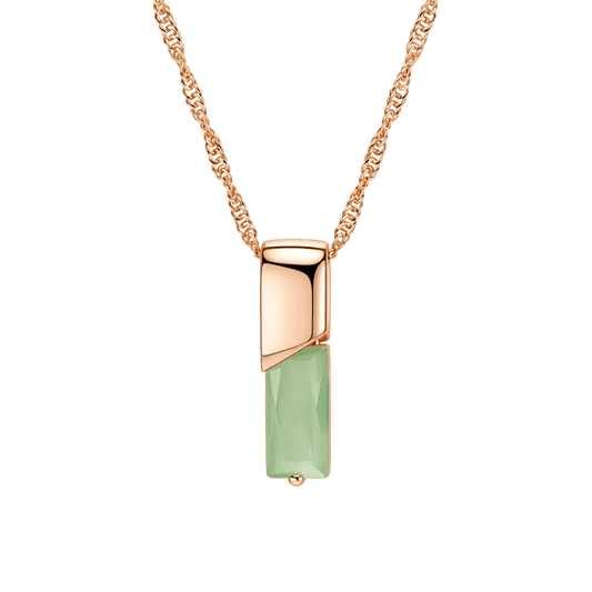 Alvora Elixson – Virentis | Green Zircon Rose Gold Minimal Pendant