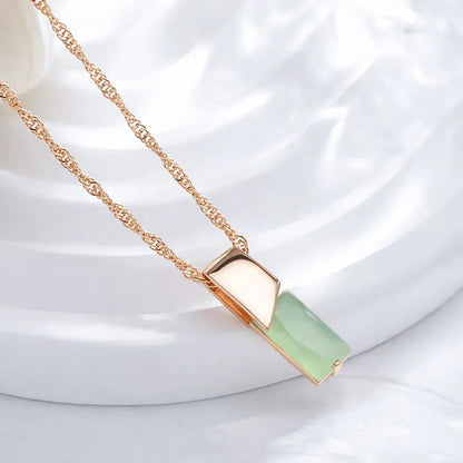 Alvora Elixson – Virentis | Green Zircon Rose Gold Minimal Pendant
