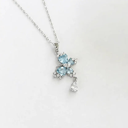 Alvora Elvyra Butterfly Necklace – Blue Zircon, Waterproof, Luck Jewelry