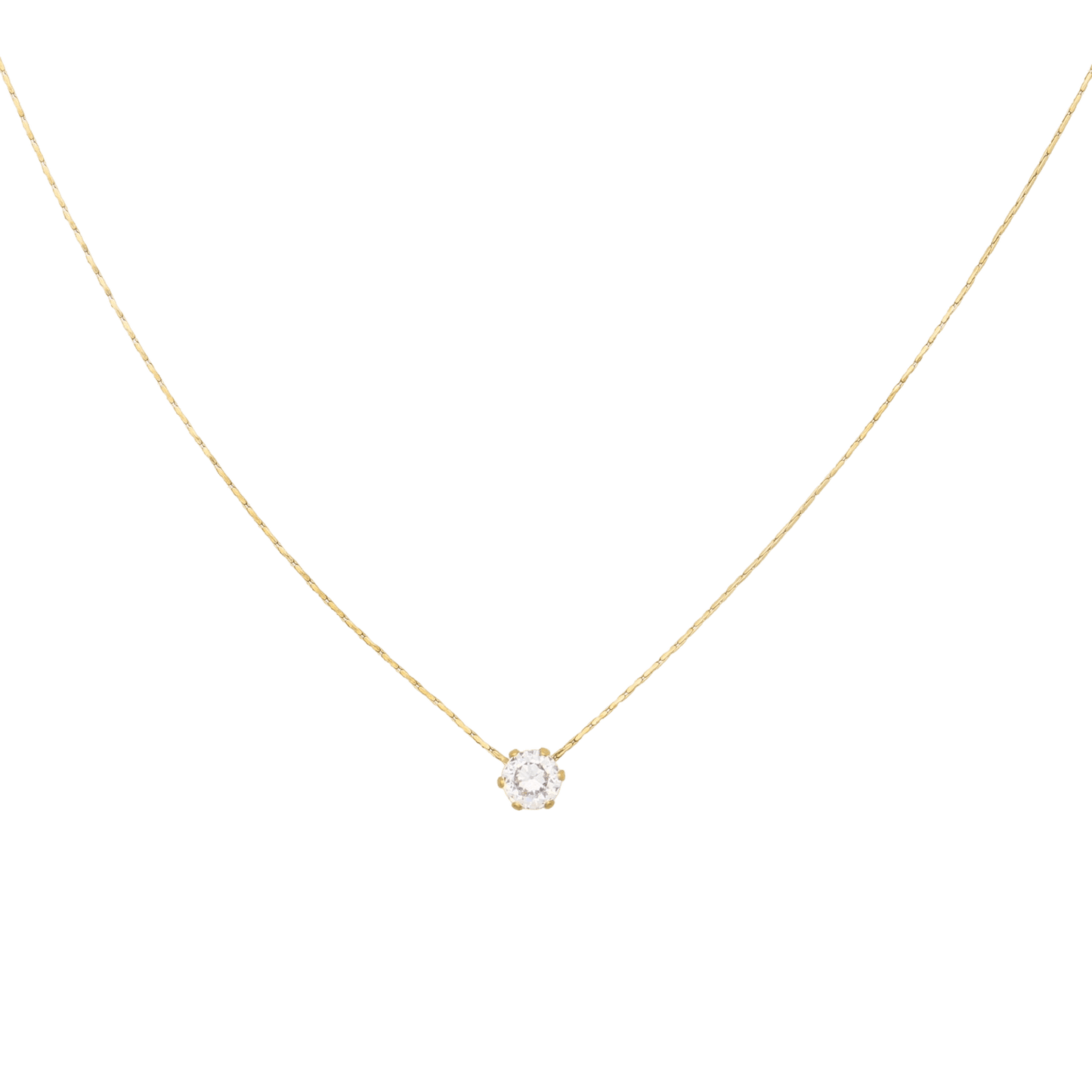 Fayla Necklace – Minimal Gold Necklace with Brilliant-Cut Stone