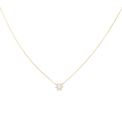 Fayla Necklace – Minimal Gold Necklace with Brilliant-Cut Stone