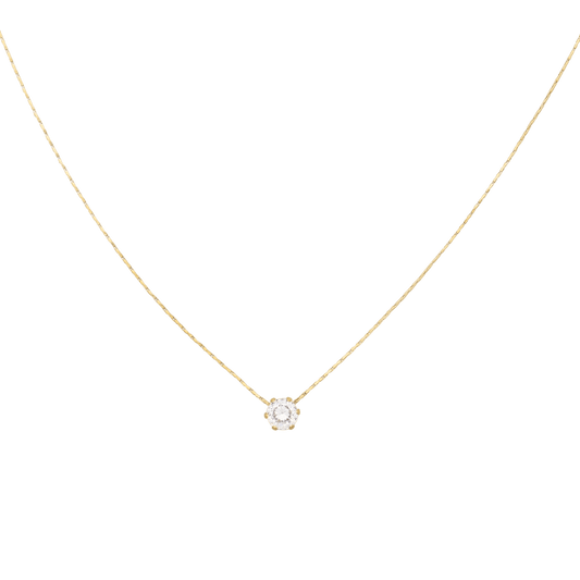 Fayla Necklace – Minimal Gold Necklace with Brilliant-Cut Stone