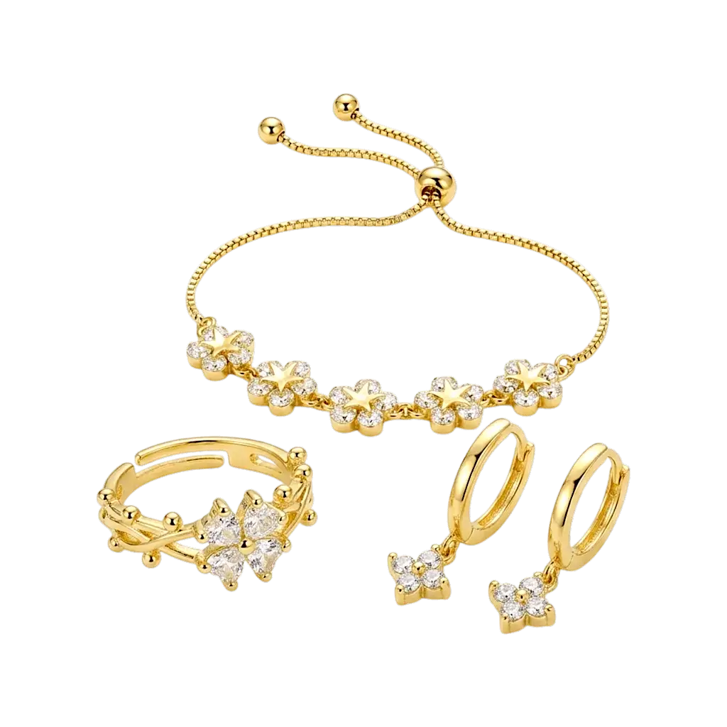 Golden Bloom Bundle | Gold Jewellery Set