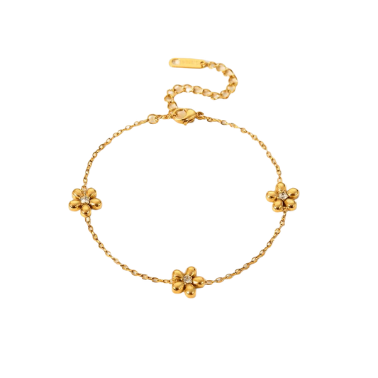 Florisel B - Alvora #skinfriendlyjewelry #waterproofjewelry 18k gold plated bracelet