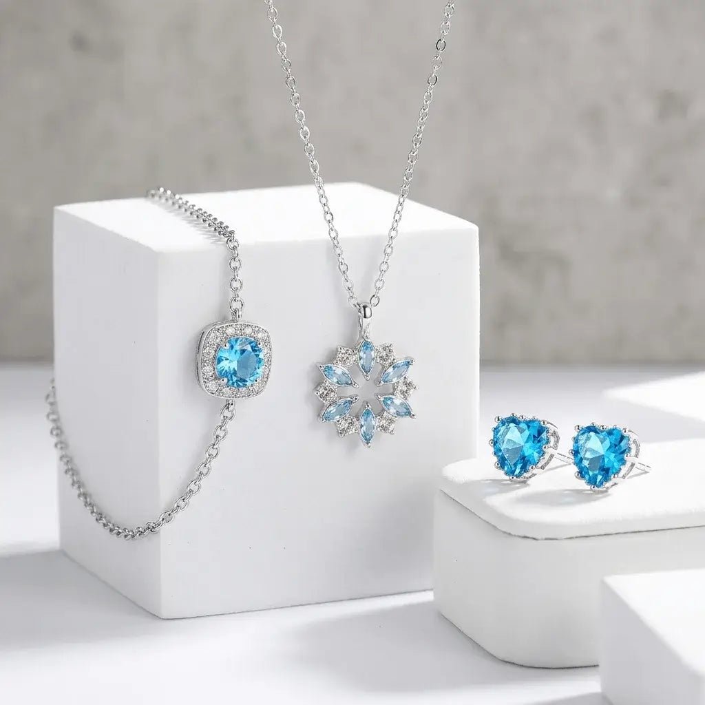 Glacial Blue Bundle | Silver Blue Jewellery Set