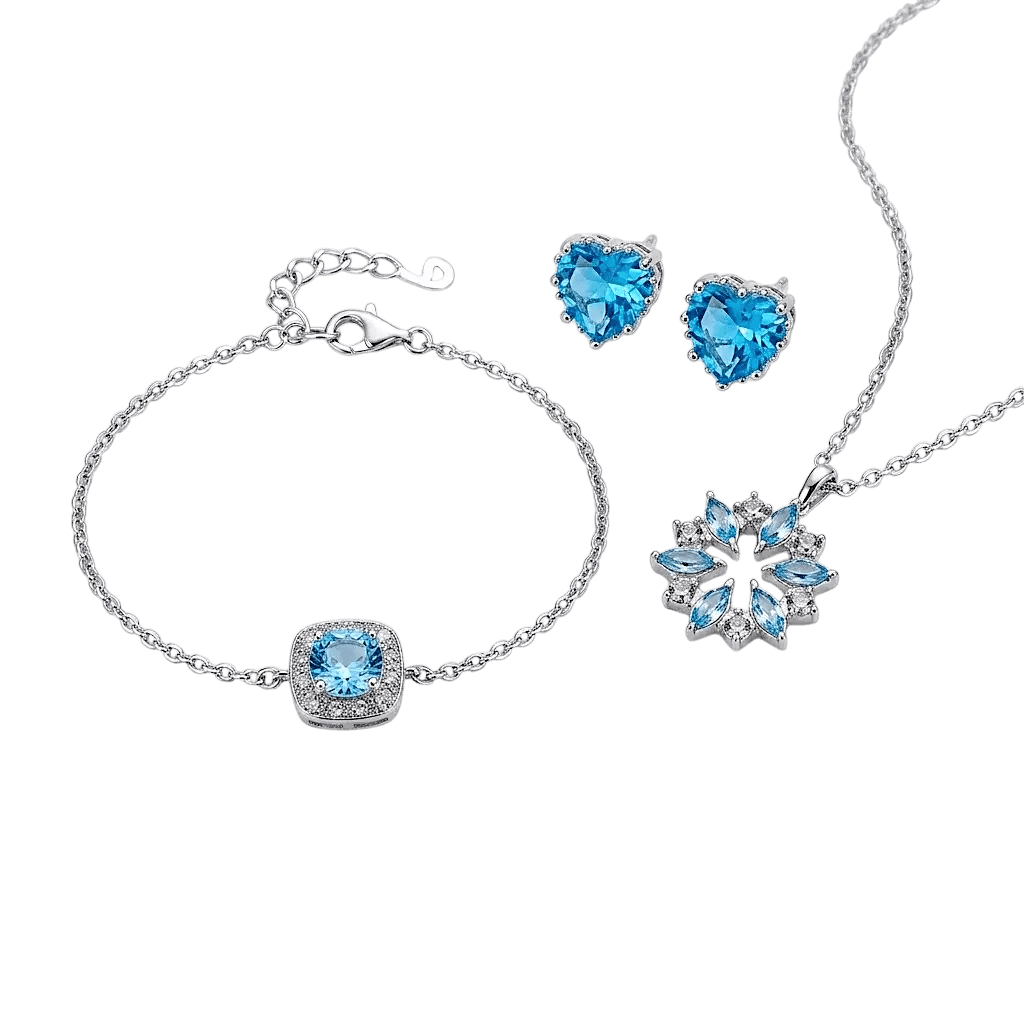 Glacial Blue Bundle | Silver Blue Jewellery Set
