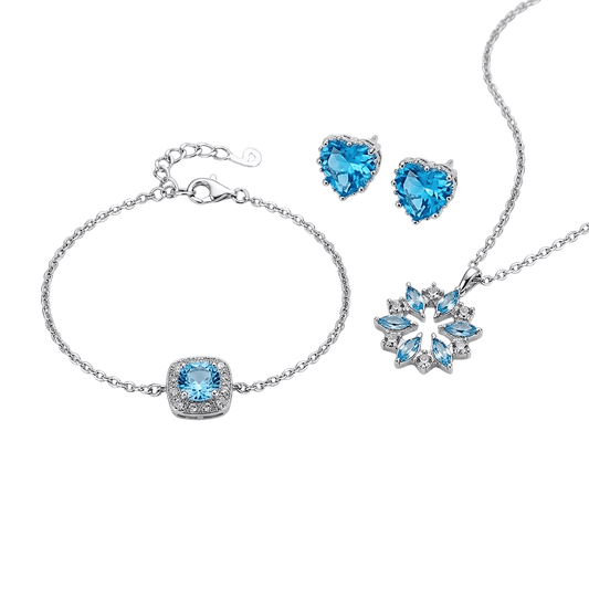 Glacial Blue Bundle | Silver Blue Jewellery Set