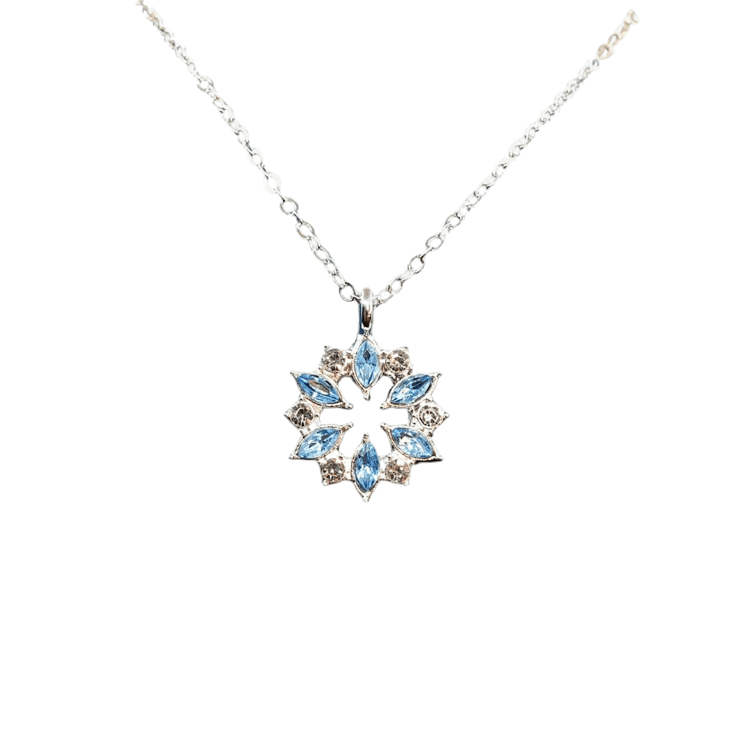 Alvora Glacielle Necklace – Icy Blue Crystal Winter Jewelry
