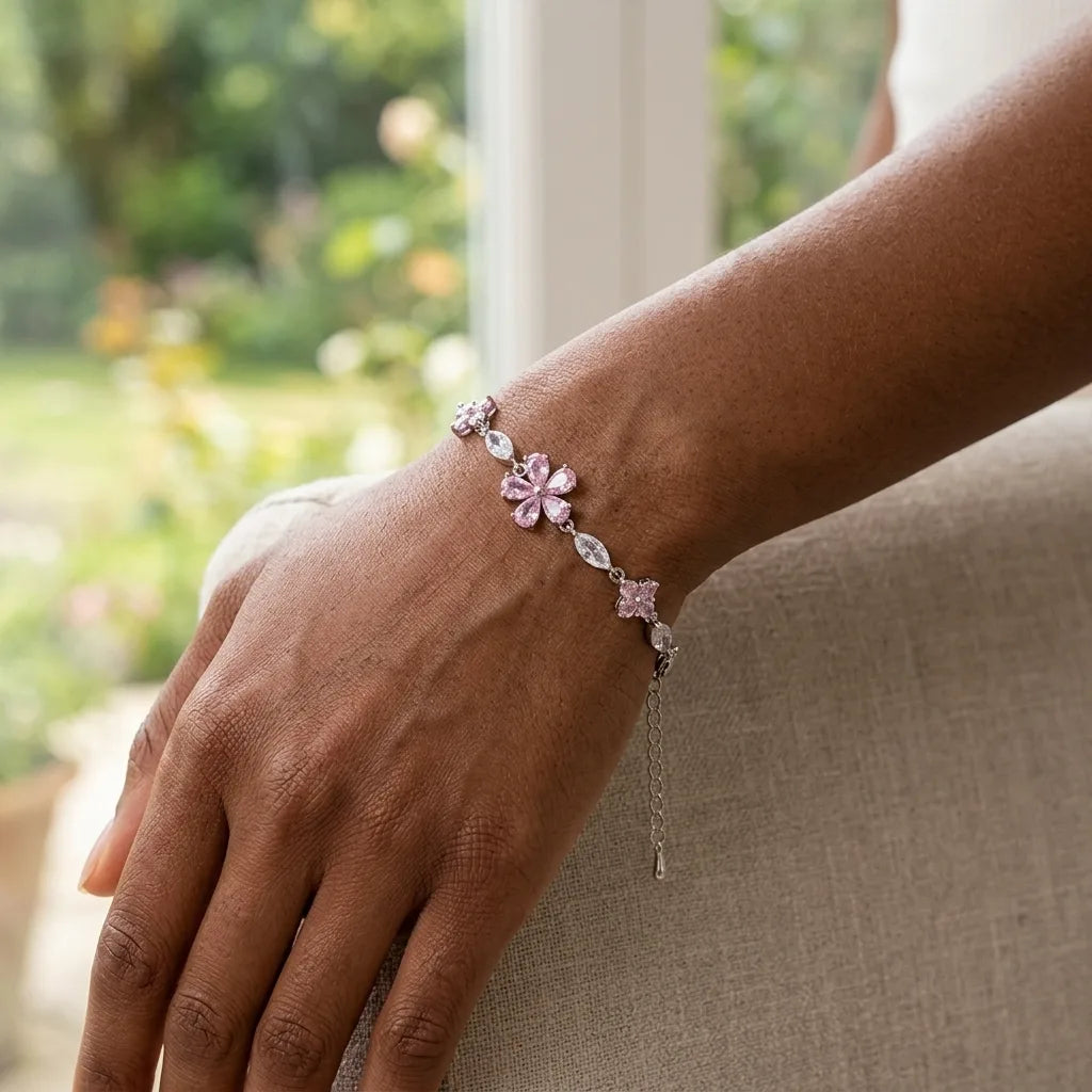 Rosé Silver Blossom Bundle | Silver Pink Jewellery Set