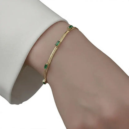 Alvora Ihalora Emerald Gold Bracelet | 18K Gold Waterproof Jewelry