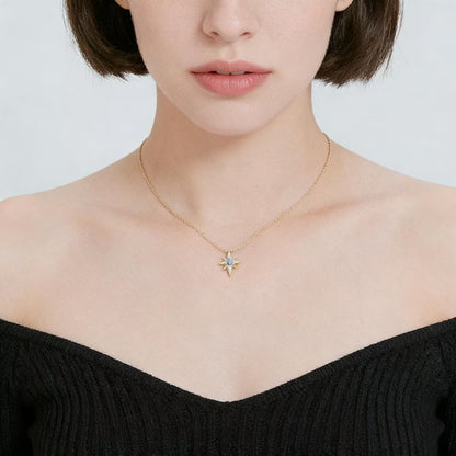 Astrella Star Necklace – Aquamarine Gold Celestial Jewellery