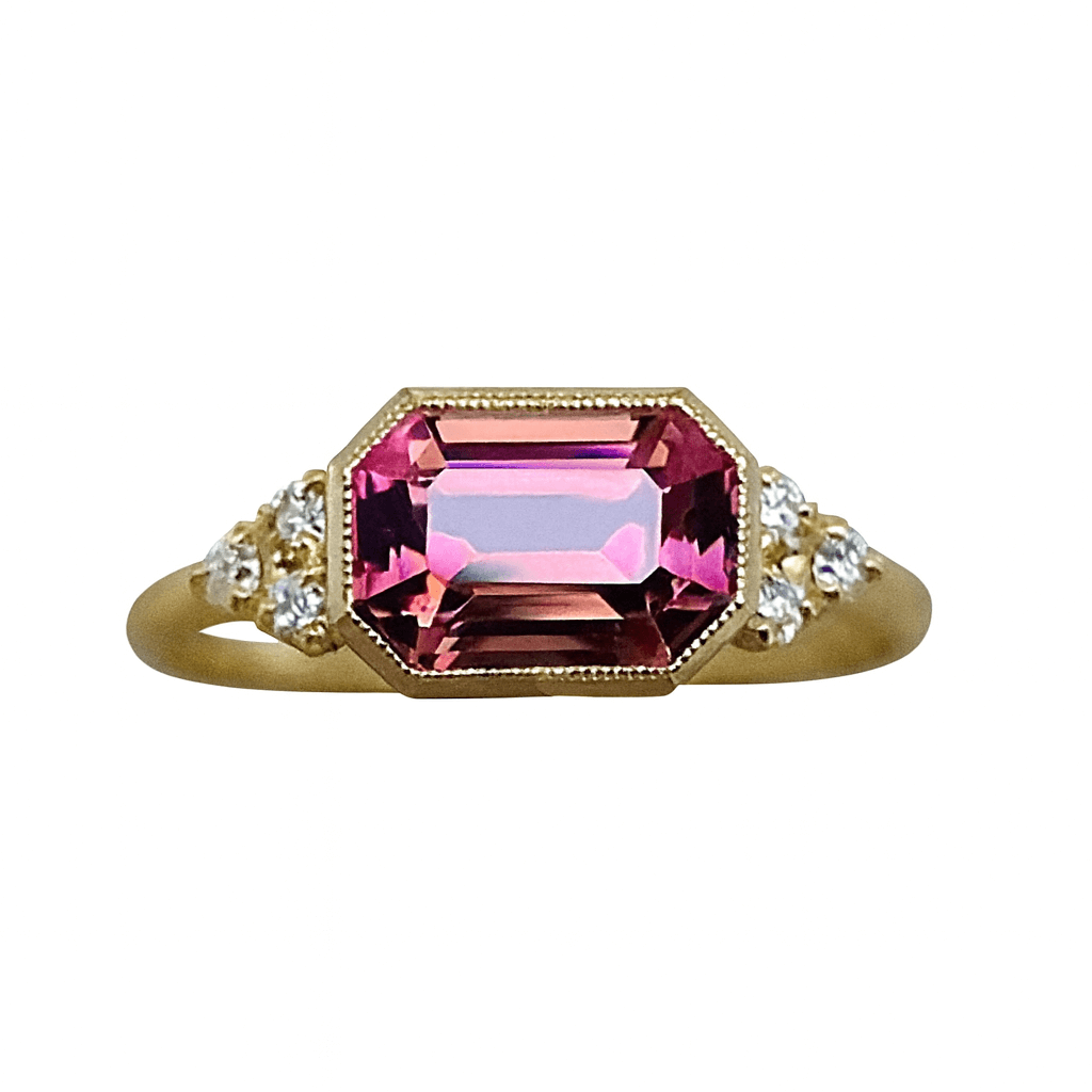 Isolde Ring – Blush Red Emerald Gemstone Vintage Gold Ring