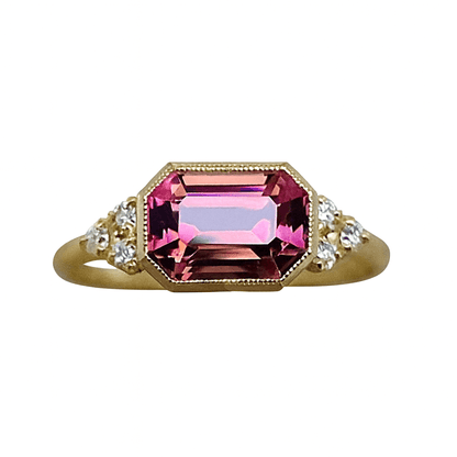 Isolde Ring – Blush Red Emerald Gemstone Vintage Gold Ring