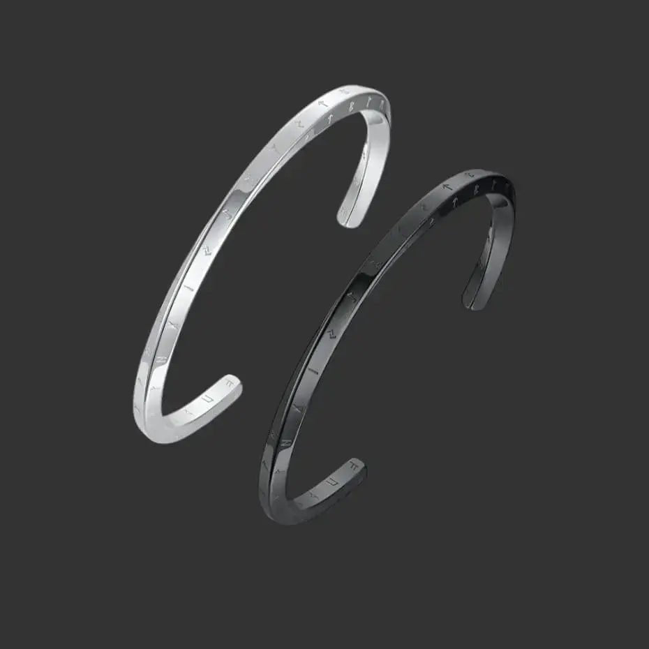 Alvora Járnveg Viking Rune Bracelet – Stainless Steel Nordic Mobius Cuff