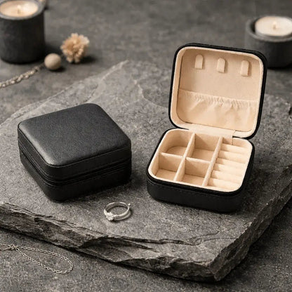 Alvora Compact Travel Jewelry Case – Portable Jewelry Storage Box