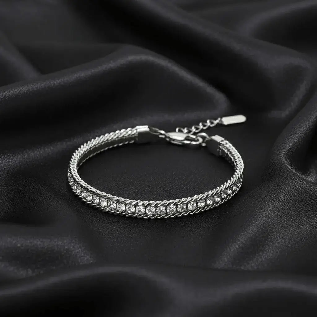 Alvora Kordar Luxury Tennis Bracelet | Stainless Steel Zircon Jewelry