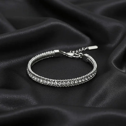 Alvora Kordar Luxury Tennis Bracelet | Stainless Steel Zircon Jewelry