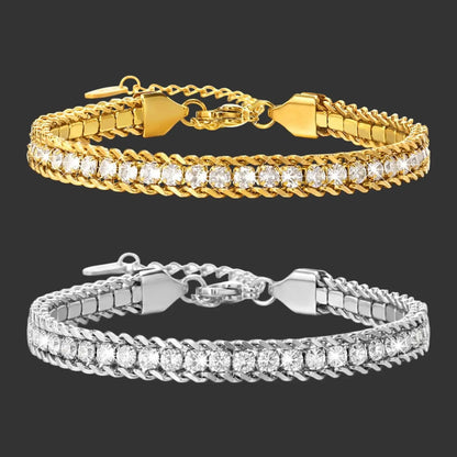 Alvora Kordar Luxury Tennis Bracelet | Stainless Steel Zircon Jewelry