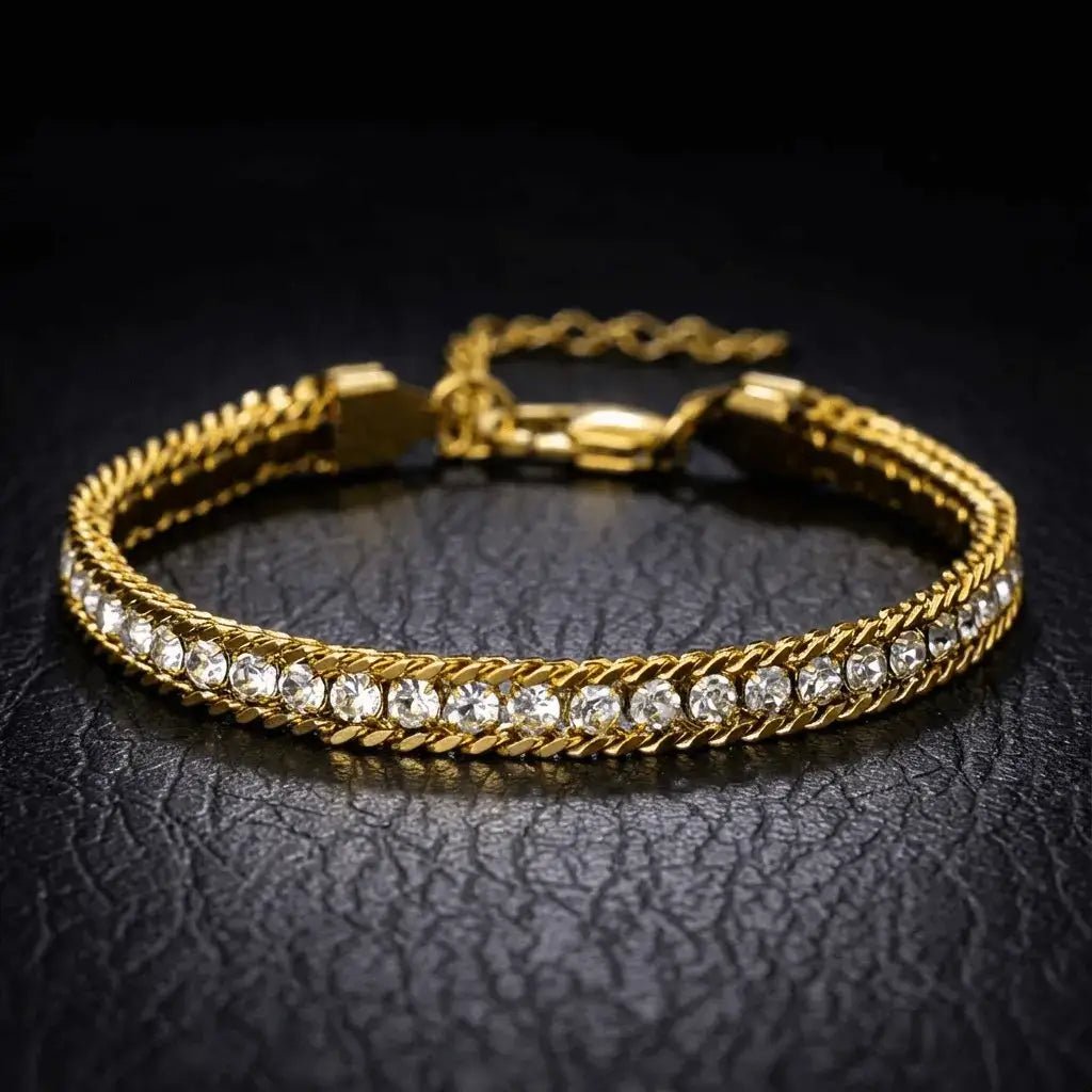 Alvora Kordar Luxury Tennis Bracelet | Stainless Steel Zircon Jewelry