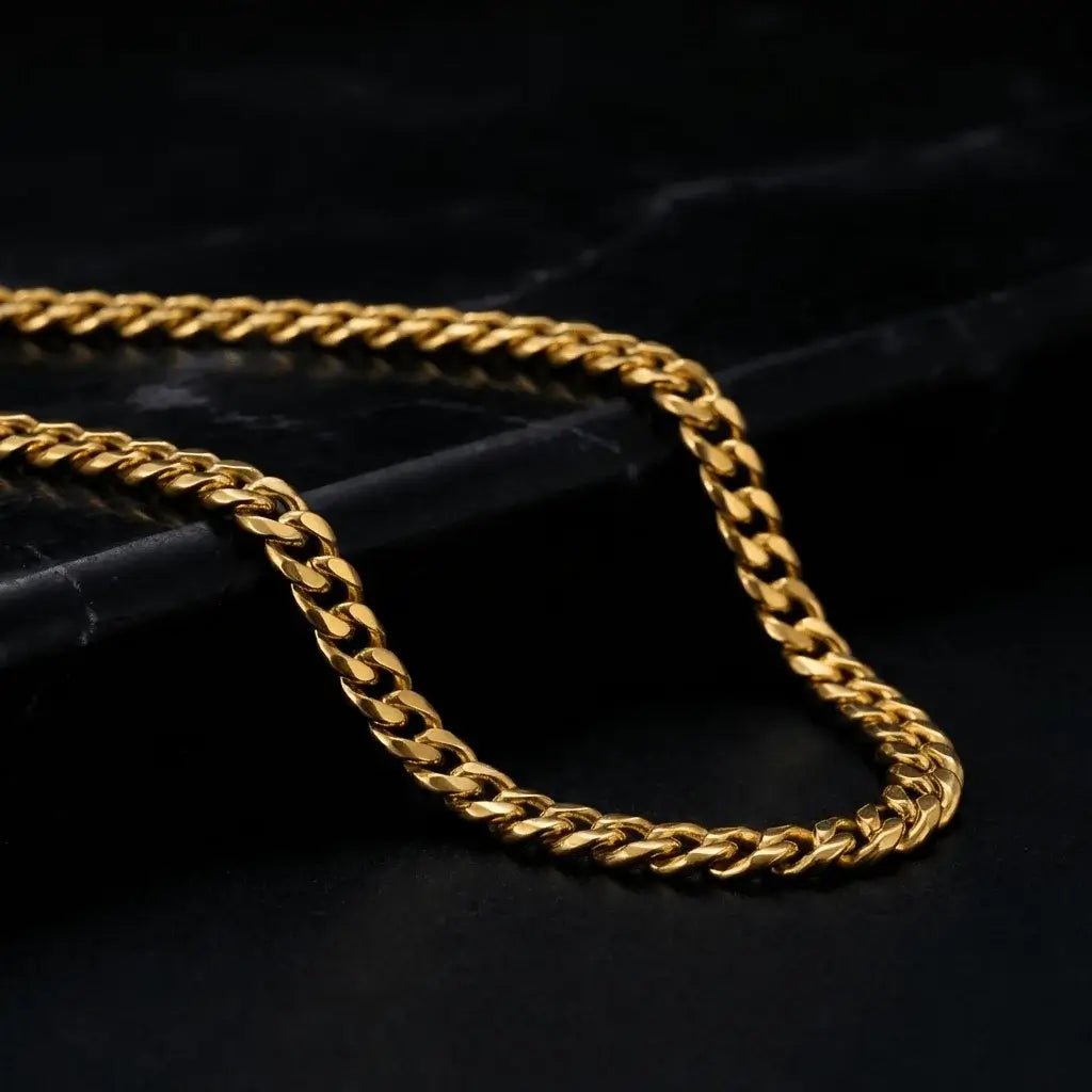 Krynex Cuban Chain 18K Gold – 5mm Stainless Steel Necklace