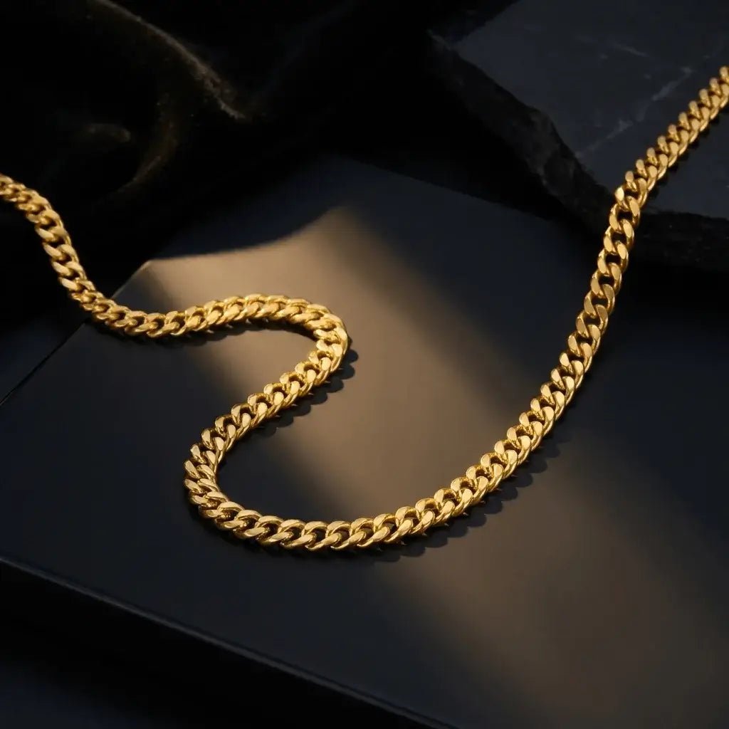 Krynex Cuban Chain 18K Gold – 5mm Stainless Steel Necklace