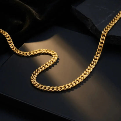 Krynex Cuban Chain 18K Gold – 5mm Stainless Steel Necklace