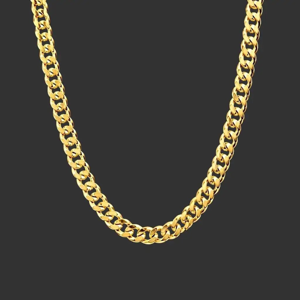 Krynex Cuban Chain 18K Gold – 5mm Stainless Steel Necklace