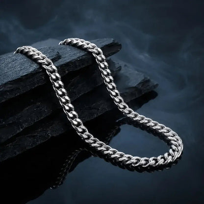 Krynex Cuban Chain Silver – 5mm Stainless Steel Necklace