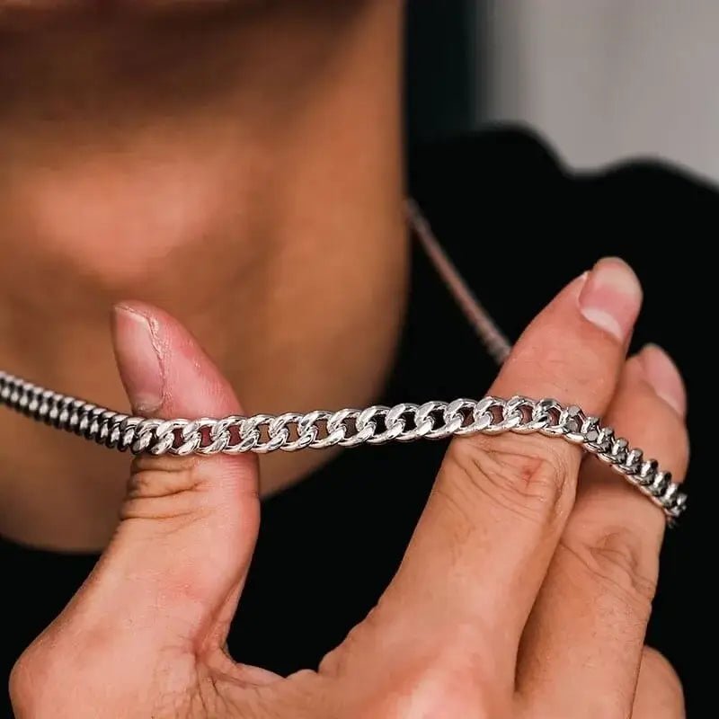 Krynex Cuban Chain Silver – 5mm Stainless Steel Necklace