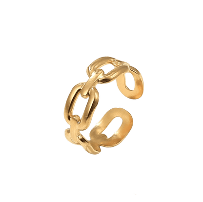 Alvora Linka Gold Ring | Adjustable Chain Minimal Jewellery