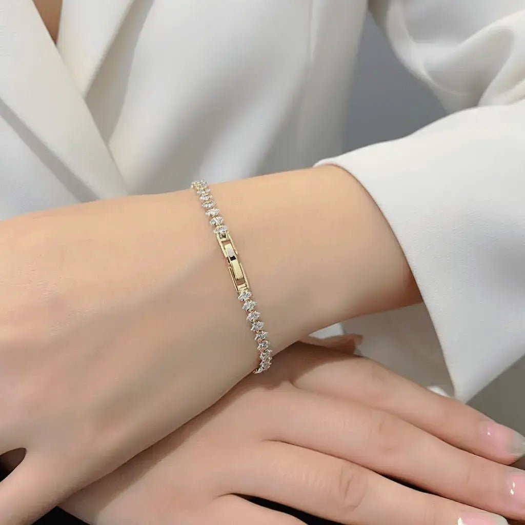 Alvora Marvella Luxury Marquise Crystal Bracelet | Trendy Tennis Jewelry