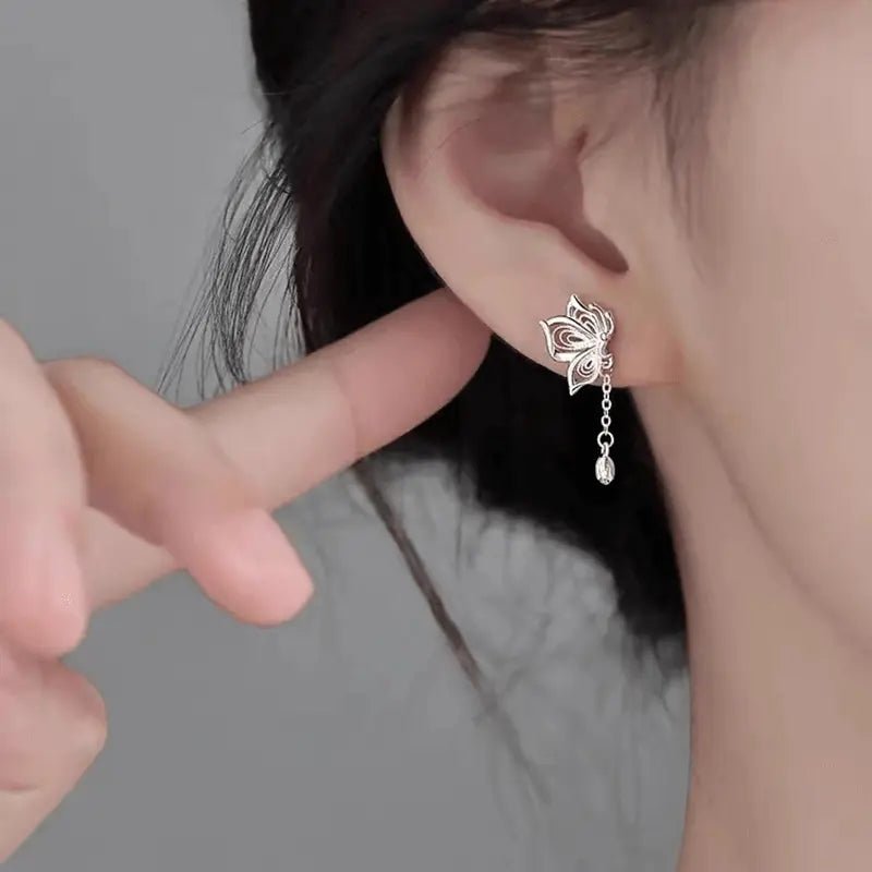 Alvora Meloria Silver Earrings | Minimal Butterfly Fashion Jewelry