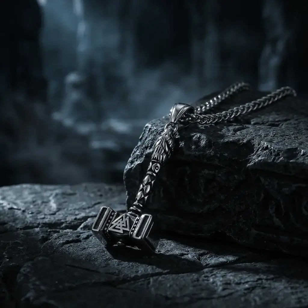 Mjornyx – Viking Thor Hammer Silver  Necklace 