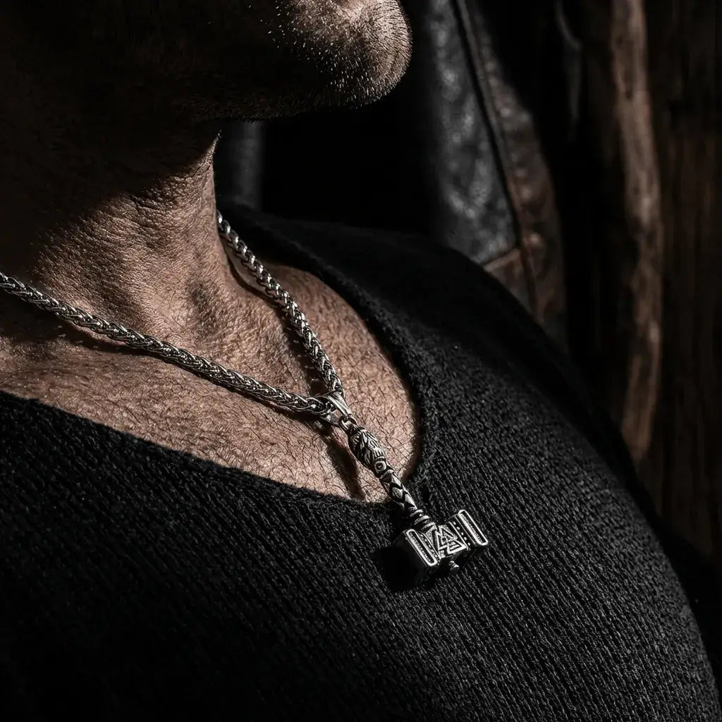 Mjornyx – Viking Thor Hammer Silver  Necklace 