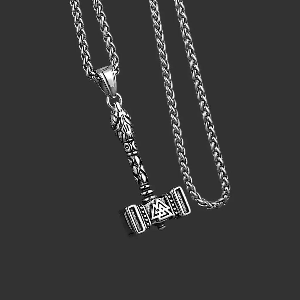 Mjornyx – Viking Thor Hammer Silver  Necklace 