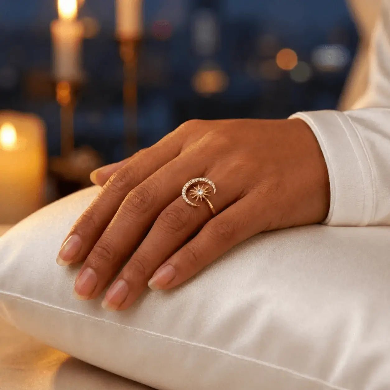 Moonveil Ring | Celestial Moon & Star Ring | Alvora