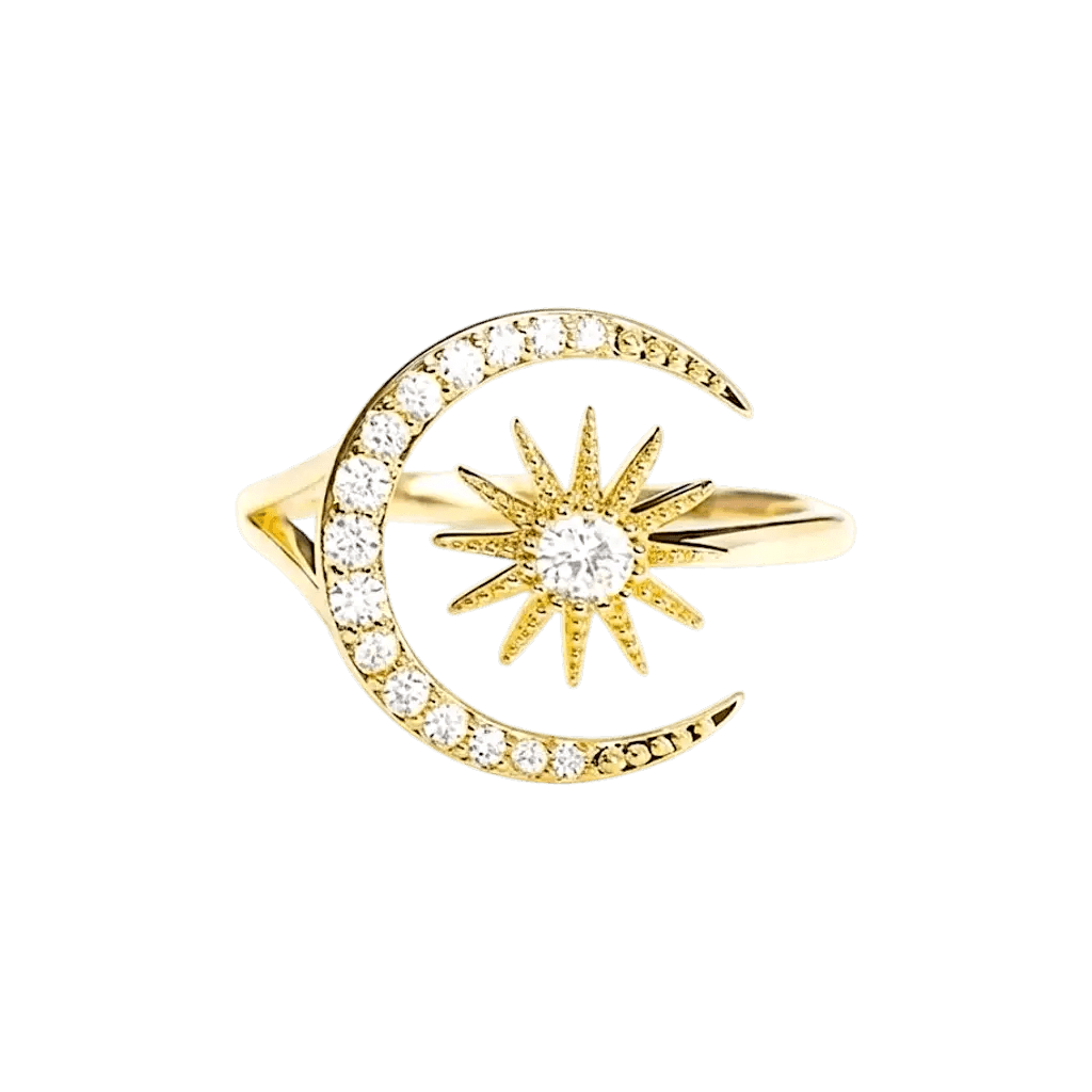 Moonveil Ring | Celestial Moon & Star Ring | Alvora