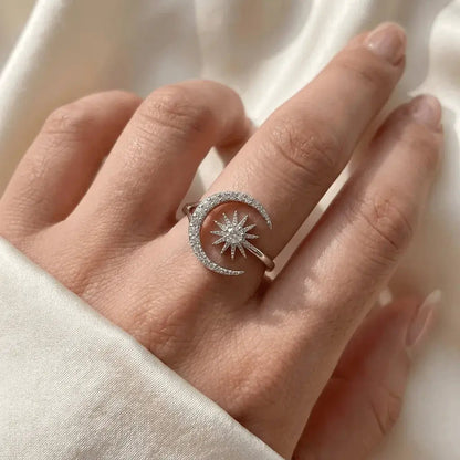 Moonveil Ring | Celestial Moon & Star Ring | Alvora