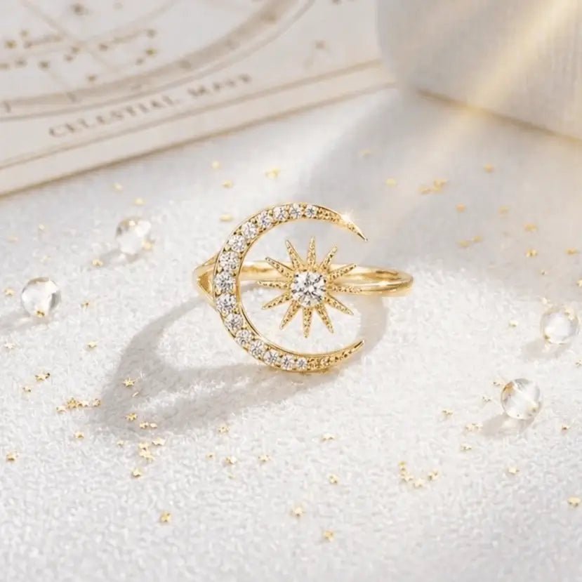Moonveil Ring | Celestial Moon & Star Ring | Alvora