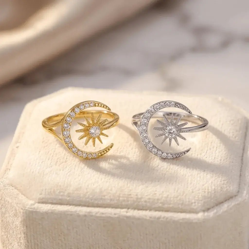 Moonveil Ring | Celestial Moon & Star Ring | Alvora