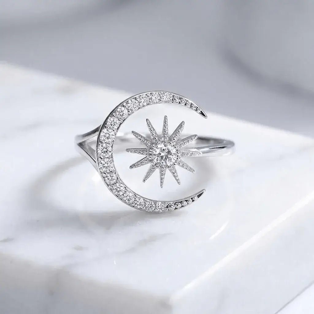 Moonveil Ring | Celestial Moon & Star Ring | Alvora
