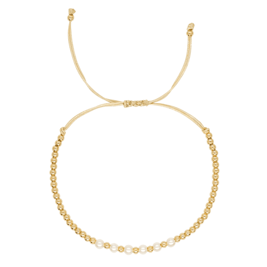 Naiara - Alvora adjustable friendship bracelet dainty gold bracelet gold pearl bracelet