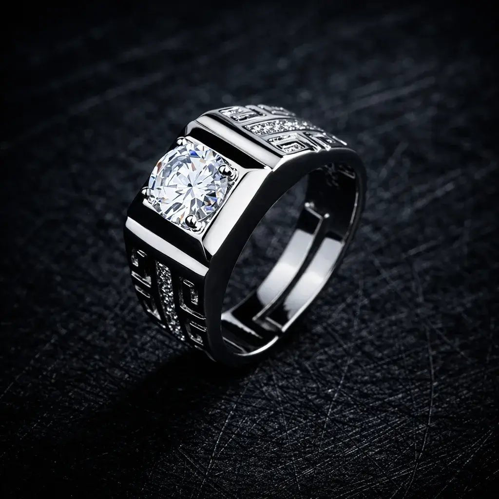 Noblex Charm Sterling Silver – CZ, Adjustable Luxury Ring